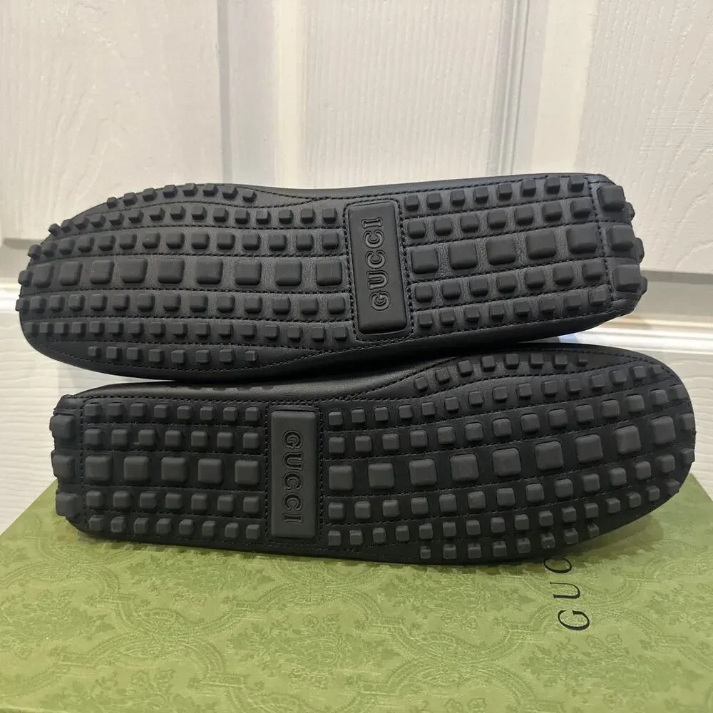 AUTHENTIC GUCCI INTERLOCKING G MOCCASINS LOAFERS 692379 GG 11.5 (fits USA 12.5)